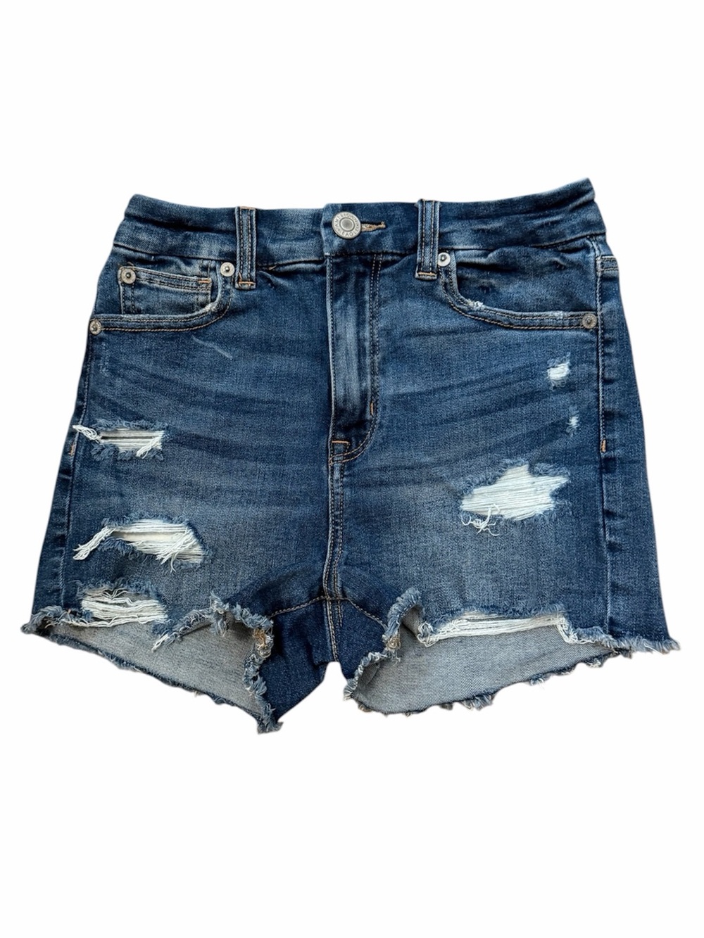 AMERICAN EAGLE Curvy High Rise Shortie Denim Shorts